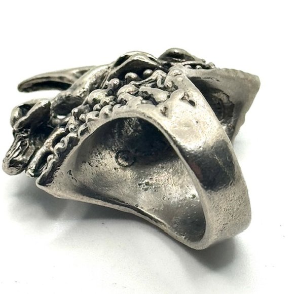 Axel Stocks Very Fine Girl on Spikes Ring Signed Unisex SZ US 10 Metal Messiah - Picture 13 of 13